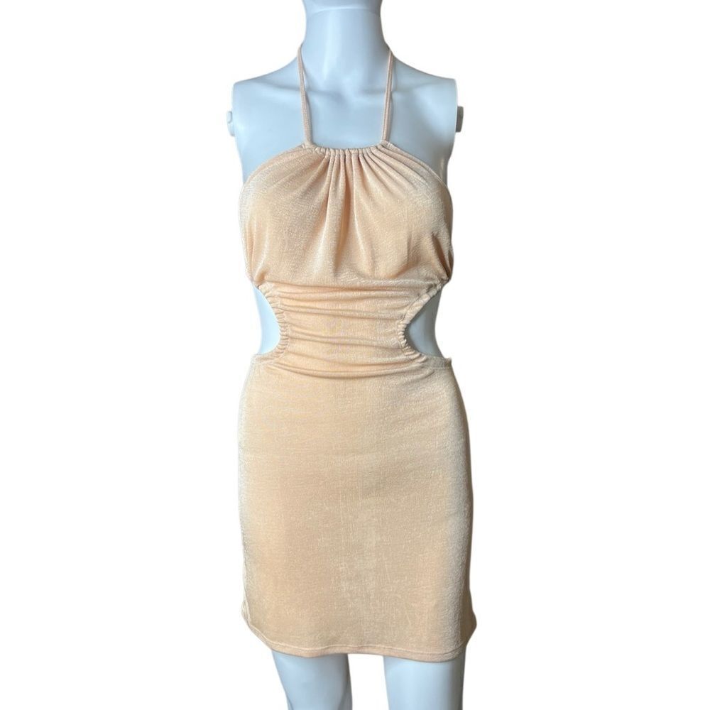 Kendall & Kylie Elegant Cream Halter Dress Size XS